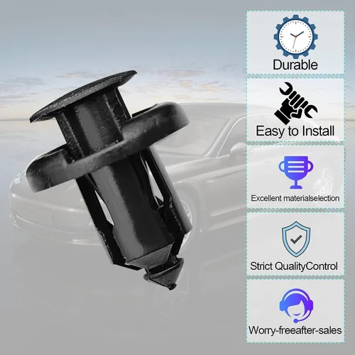 Miniatura 6 de 100 piezas de clips para parachoques y guardabarros, clip de forro de guardabarros de 10 mm compatible con Honda CR-V Accord Civic Acura, 1 pieza