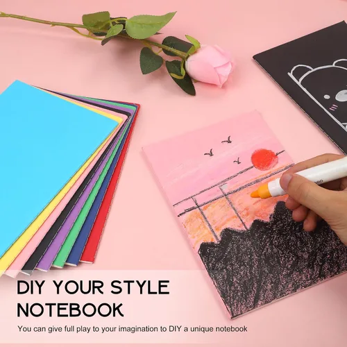Miniatura 5 de miikoul Paquete de 48 cuadernos de diario A5 en blanco al por mayor, papel sin líneas de tapa blanda colorida para niños, estudiantes, viajeros