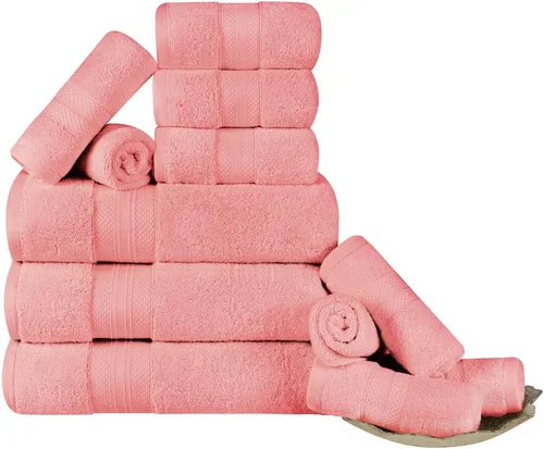 Miniatura 23 de Superior Juego de toallas de algodón turco de 9 piezas, 3 toallas de baño, 3 manos, 3 toallas faciales para el hogar, artículos esenciales de baño