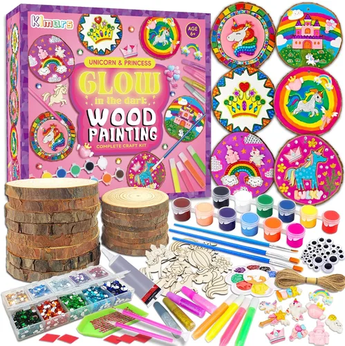 Miniatura 8 de klmars Kit de pintura de madera para niños, que brilla en la oscuridad, regalos para niños y niñas de 5 a 12 años, kits de actividades