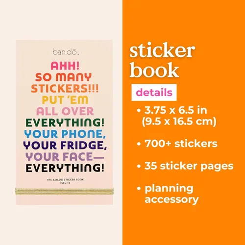Miniatura 3 de Libro de pegatinas para planificador ban.do con más de 700 pegatinas surtidas, 35 páginas de pegatinas únicas y coloridas para diarios/calendarios