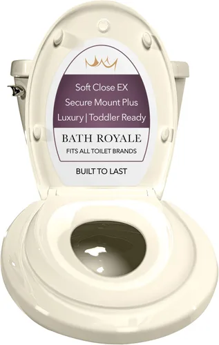 Miniatura 12 de BATH ROYALE Asiento de entrenamiento para ir al baño - Cierre suave, Kingsport BR720-00, redondo blanco, combo para adultos y niños