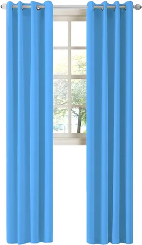Miniatura 88 de LA PALMA Cortinas opacas con aislamiento térmico y ojales, para sala de estar, dormitorio, paquete de 2 paneles