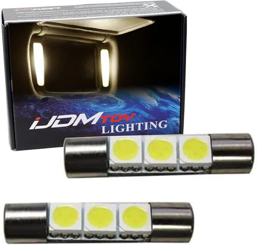 iJDMTOY 3-SMD - Bombillas de repuesto 6614F de 1.142 in compatibles con luces de espejo de tocador de automóvil, blanco cálido