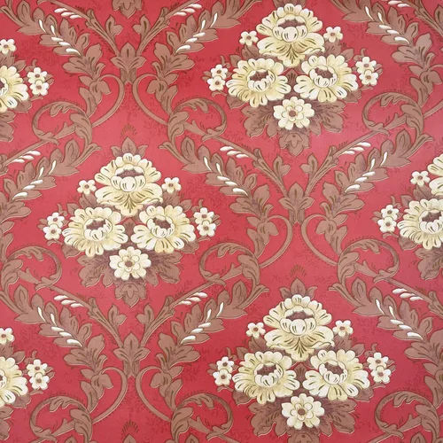 Miniatura 2 de Yifely Papel autoadhesivo para decoración de superficies de muebles florales amarillos, revestimiento de cajón, adhesivo rojo para encimera, 17.7