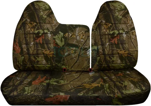 Miniatura 12 de Totally Covers Compatible con Ford F-150 F-250 1997-1998 Camo Fundas de asiento de camión (banco dividido delantero 40/60) sin reposabrazos/consola