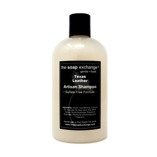 Miniatura 4 de The Soap Exchange Champú para el cabello, aroma a cuero de Texas, hecho a mano, 12 fl oz / 12.0 fl oz, cuidado natural del cabello artesanal, suave