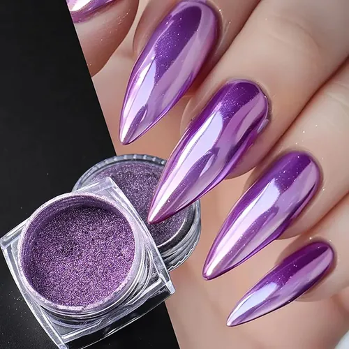 Miniatura 3 de WOKOTO 12 tarros de polvo de uñas cromado para uñas, kit de polvo de perlas mágicas coloridas, efecto espejo, polvo holográfico metálico para uñas