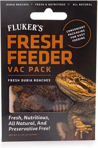 Fluker's Fresh Feeder Vac Pack Cucarachas Dubia, Totalmente Naturales y Libres de Conservantes, Excelentes para Reptiles, Aves o Animales Pequeños