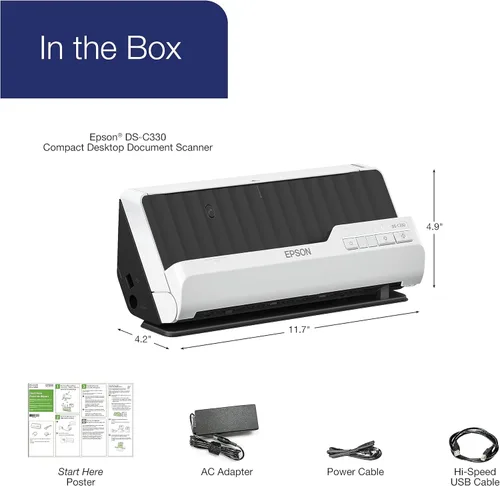 Miniatura 7 de Epson Escáner de documentos de escritorio compacto dúplex DS-C330 con alimentador automático de documentos (ADF)