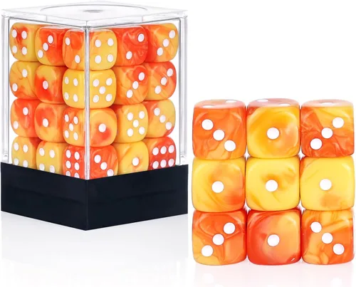 Miniatura 30 de 36 de paquete de dados de 12 mm de 6 caras MINI, juego de dados de patrón de perla, dados estándar de 6 caras para Yahtzee, Bunco o enseñanza