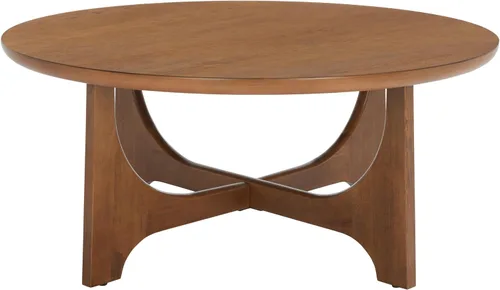 Miniatura 5 de SAFAVIEH Furniture - Mesa de centro de madera Sasha - Roble mediano - Madera - Diseño redondo moderno - Ideal para sala de estar, sala de estar