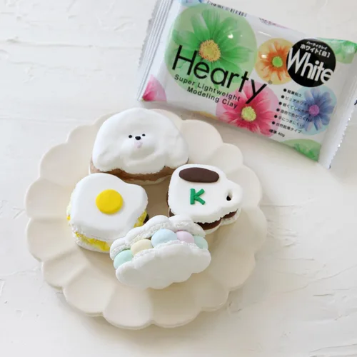 Miniatura 3 de Padico Hearty - Arcilla de modelado súper ligera, 6.35 oz, color blanco (importación de Japón)