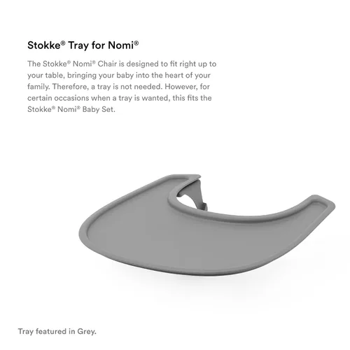 Miniatura 3 de Stokke Bandeja para Nomi, color blanco, se monta fácilmente en Stokke Nomi Baby Set, apta para lavavajillas, plástico de grado alimenticio