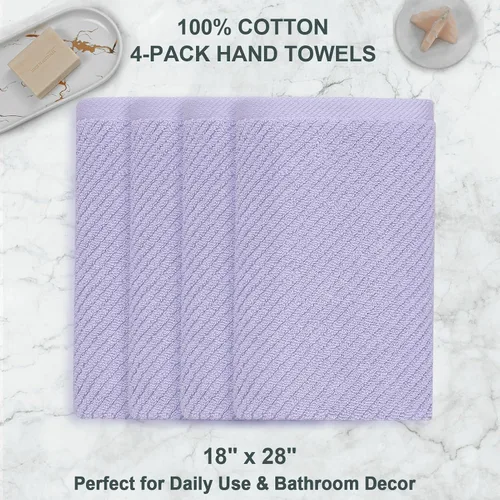 Miniatura 24 de VOOVA & MOVAS Toallas de mano blancas - 100% algodón Ligeras Gruesas Secado rápido Suaves Absorbentes, paquete de 4 piezas grandes de 18