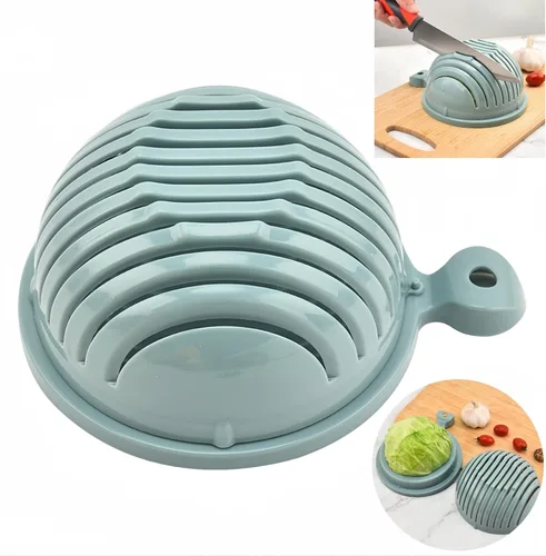 Cortador de frutas y verduras, rebanadoras para frutas y verduras, cortador de ensalada (azul)