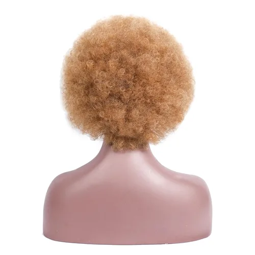Miniatura 8 de Peluca rizada de los años 70 para mujeres negras, peluca afro afro afro de aspecto natural grande y flexible, 8 pulgadas