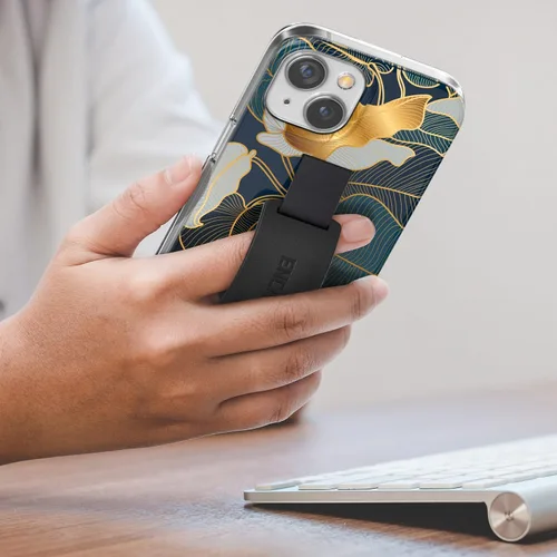 Miniatura 2 de ENCASED Funda con lazo para los dedos, diseñada para iPhone 15 (2023), funda de agarre con correa de mano con soporte de silicona suave al tacto