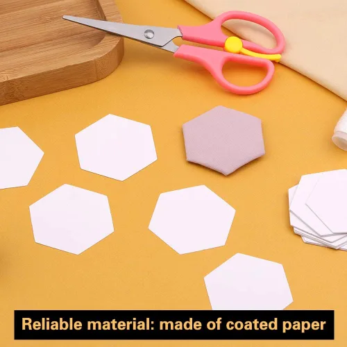 Miniatura 3 de 100 Formas Hexagonales de Papel para Piezas, Plantillas de Papel para Piezas, Plantillas de Acolchado para Uso en Proyectos de Acolchado, Costura