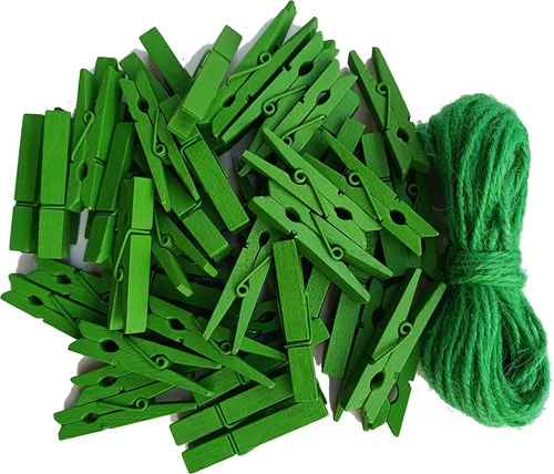 Miniatura 6 de Pinzas de madera negras de 1.9 pulgadas para fotos de Halloween, manualidades, manualidades, tendedero, clips de lavandería con cordel de yute
