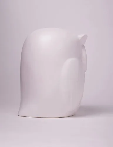 Miniatura 10 de Estatua de búho, estatua de animal, decoración moderna, escultura, regalo para escritorio, estantería, mesa de oficina, cerámica, 5.5 pulgadas
