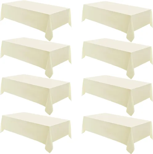 Miniatura 39 de Manteles rectangulares de 60 x 120 pulgadas, paquete de 2 manteles negros para 6 pies, lavables, decorativos, de lino y poliéster, para mesa