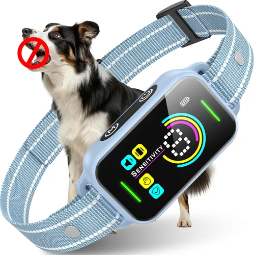 Miniatura 7 de DINJOO Collar Antiladridos Inteligente - Collar de Adiestramiento Antiladridos Recargable con 8 Niveles de Sensibilidad Ajustables, Pitido y Choque