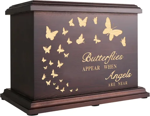 Miniatura 9 de Urnas Conmemorativas de Cremación para Cenizas Humanas de Adultos Hombres y Mujeres, Caja de Madera y Ataúd para Cenizas de Hombres, Mujeres