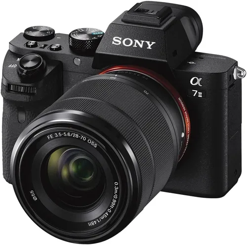 Miniatura 2 de Sony Cámara sin espejo a7 II con lente de 1.102-2.756 in (ILCE7M2K/B) + bolsa + tarjeta de 64 GB + lector de tarjetas + trípode flexible + correa