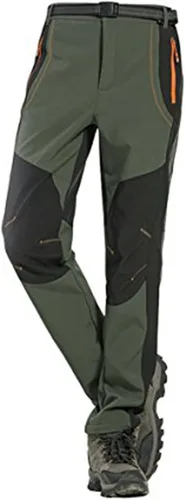 Miniatura 2 de TBMPOY - Pantalones de esquí de nieve impermeables con forro polar para hombre, para senderismo, montaña, revestimiento suave con cinturón