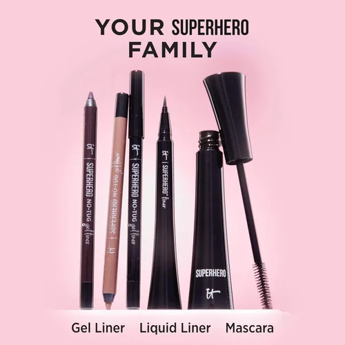 Miniatura 7 de IT Cosmetics Superhero No-Tug Gel Eyeliner – Impermeable Fórmula Mezclable – Uso todo el día – Lápiz de ojos afilable – 0.042 onzas Super Black