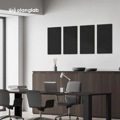 Miniatura 3 de Olanglab Paneles de Pared Acústicos de Fibra de Vidrio Paquete de 4, Paneles de Sonido de 11.8'' x 23.6'', Paneles Insonorizantes Envueltos en Tela