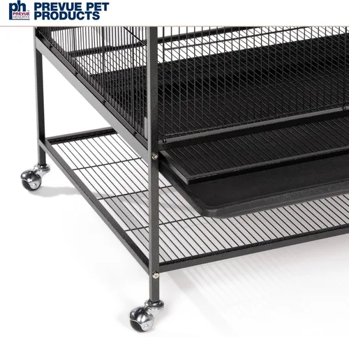 Miniatura 4 de Prevue Hendryx F050 Productos para mascotas Jaula de hierro forjado para vuelo, extra grande, negro Hammertone