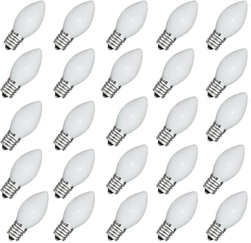 Miniatura 12 de GOOTHY Paquete de 25 bombillas C7 transparentes de repuesto, bombillas C7 transparentes para Navidad, exteriores, patio, interior, tira de luces
