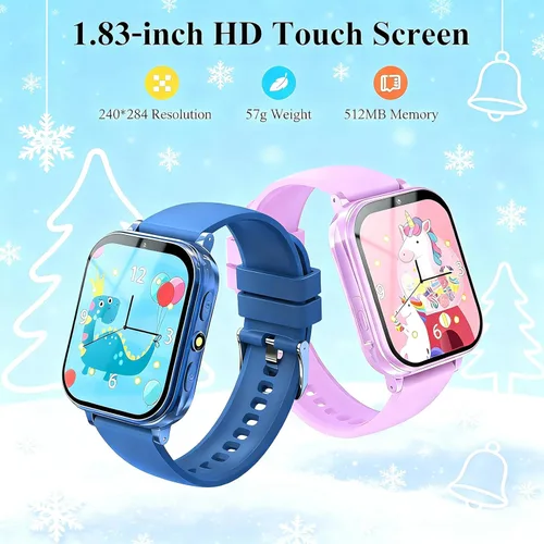 Miniatura 7 de KALINCO Reloj inteligente para niños, con más de 30 juegos, cámara, video, podómetro, reloj para niños, reproductor de música, alarma, audiocuento