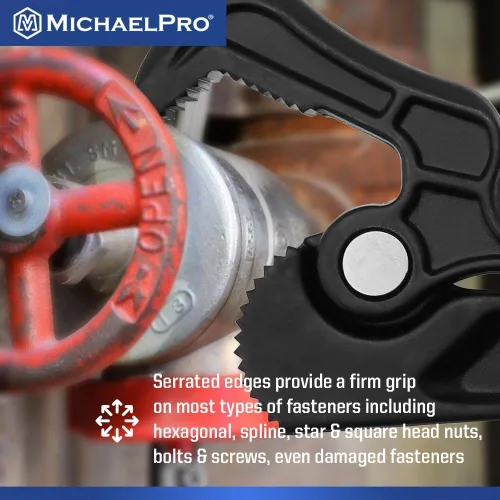 Miniatura 7 de MichaelPro Llave de tubo autoajustable, Llave de tubería multifunción ajustable de 8 pulgadas, llave de plomería con diámetro de sujeción de hasta