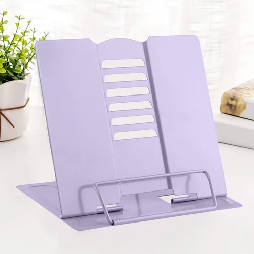 Miniatura 9 de MSDADA - Soporte de libros de escritorio, soporte de libros de lectura, de metal, ajustable, para libros de cocina, documentos, portátil