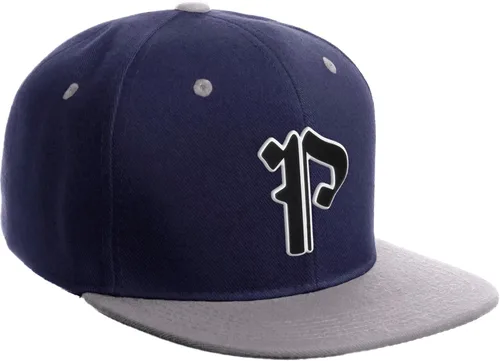 Miniatura 667 de Daxton Gorra clásica con visera de billete plano con letras del alfabeto inglés antiguo de la A a la Z