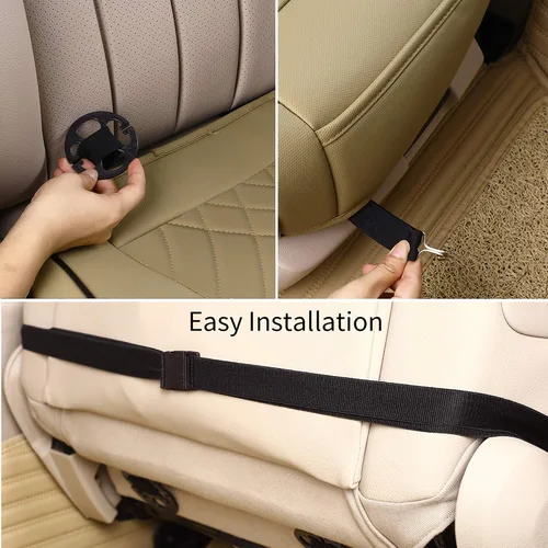 Miniatura 5 de kingphenix Funda de asiento de coche: fácil de instalar, se adapta a la mayoría de automóviles, furgonetas, camiones y SUV, color beige