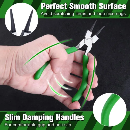 Miniatura 2 de SPEEDWOX Mini alicates de punta redonda para fabricación de joyas - Alicates pequeños de 5 pulgadas para hacer bucles de alambre con mandíbula