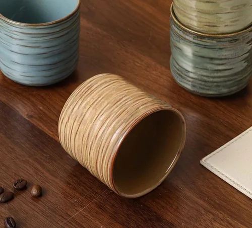 Miniatura 2 de Tazas de té japonesas de cerámica retro, tazas de café y tazas de agua, adecuadas para restaurantes, hogares y oficinas, azul.
