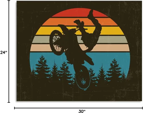 Miniatura 7 de Govivo Motocross Bedroom Decor - Wall Art for Teen Boys Bedroom - Motor Bike Home Decor - Moto cross Accessories - Kids Dirt Bike Room Decor - 30x24