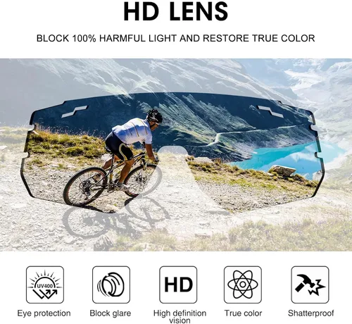 Miniatura 4 de AVV Gafas de sol polarizadas UV400 para ciclismo, béisbol, resistentes al viento, antivaho para deportes al aire libre, marco ligero para hombres