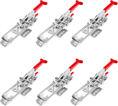 Miniatura 11 de Powertec 4PK Abrazadera de palanca, capacidad de 500 libras (226.79 kg), 225D, abrazaderas horizontales de liberación rápida con punta de presión