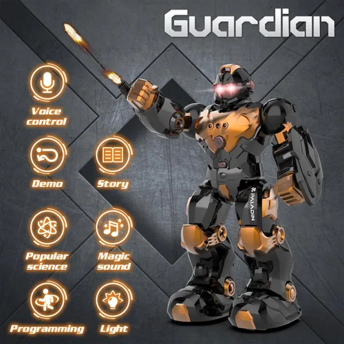 Miniatura 2 de STEMTRON Juguetes Robot para Niños, Robot de Control Remoto Programable con Detección Inteligente de Gestos, Recarga, Modo de Canto y Baile, Marrón