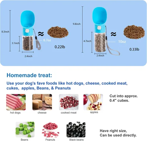 Miniatura 5 de Colorday Dispensador de golosinas de mano para perros, bolsa integrada para hacer clic y golosinas, alimentador lento para entrenamiento de Azul