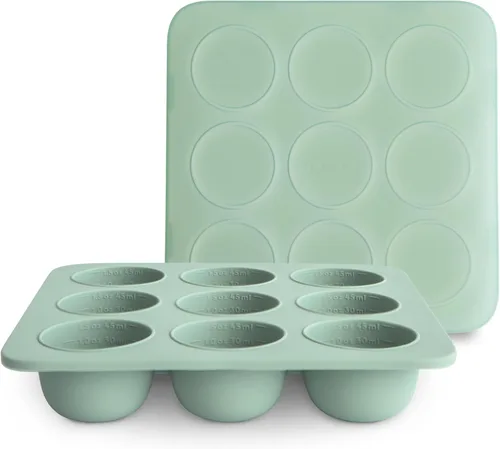 Miniatura 11 de mushie Bandeja de silicona para congelador de alimentos para bebés con tapa, 9 tazas x 1.5 onzas, contenedor de almacenamiento sin BPA (rubor)