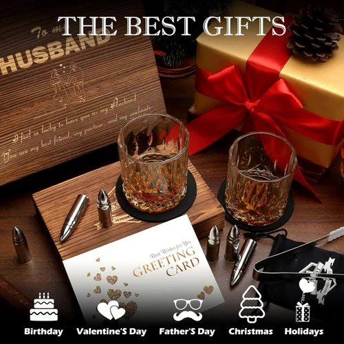 Miniatura 5 de Regalos de whisky para hombres y esposos, regalos de aniversario de boda para él, ideas de regalo de cumpleaños de parte de la esposa, juego
