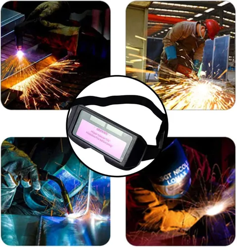 Miniatura 8 de Gafas de soldadura, gafas de soldadura con oscurecimiento automático solar, máscara de soldador de seguridad, casco con sombra ajustable, protección