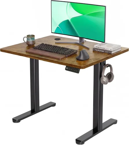 Miniatura 15 de Claiks Escritorio Eléctrico de Pie, Escritorio Ajustable de Altura para Pararse, Escritorio de Oficina en Casa de 48x24 Pulgadas con Tablero